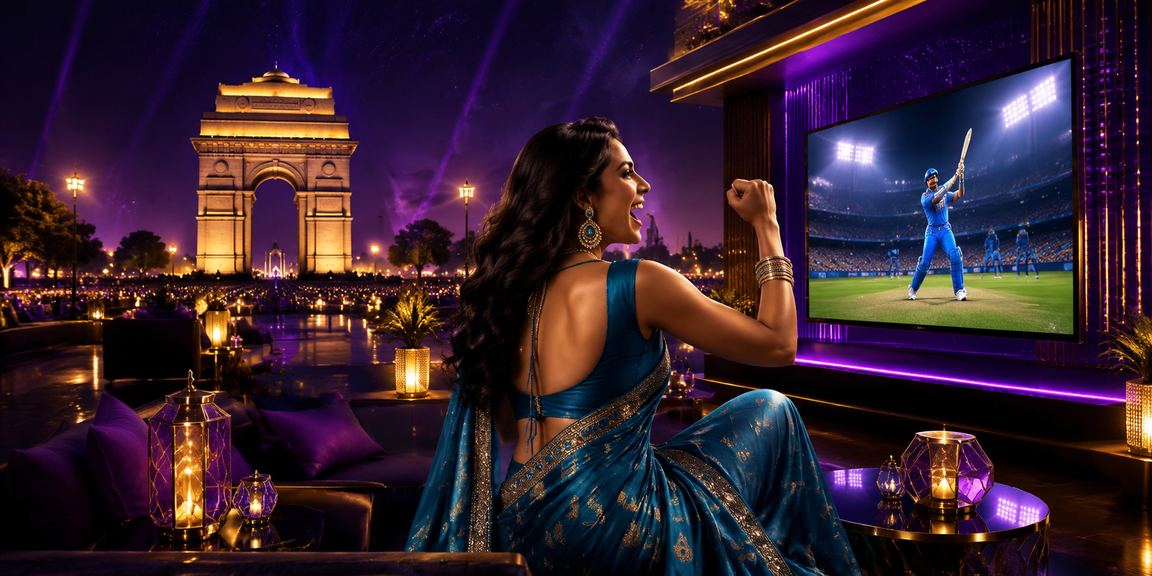View of India Gate and cricket betting scene in Delhi